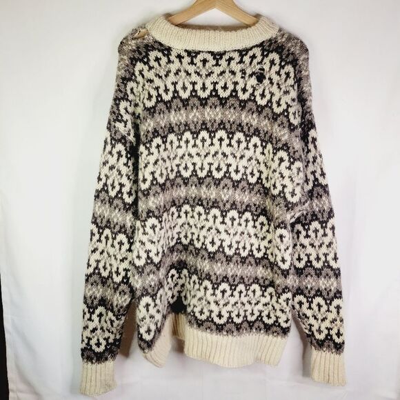 Gleneden 100% Pure Wool Heavyweight Traditional Patterned Sweater Needs Repairs - Picture 5 of 12